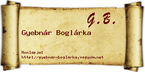 Gyebnár Boglárka névjegykártya