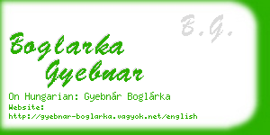 boglarka gyebnar business card